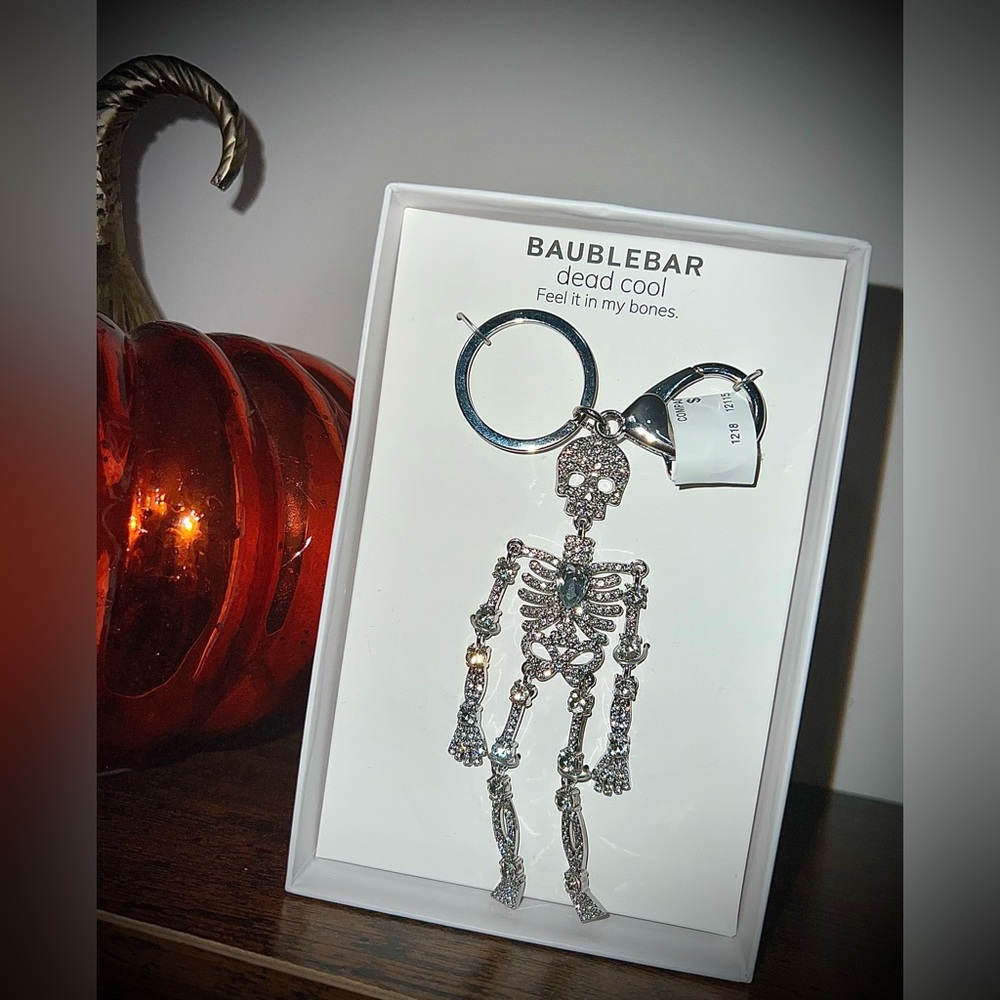 BaubleBar Rhinestone Metallic Skeleton Keychain - Picture 4 of 4